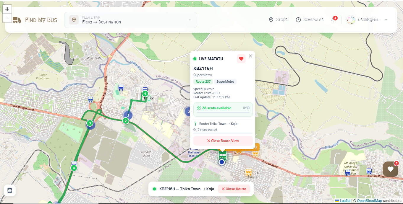 Find My Bus - Matatu Tracking System